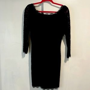 DVF Black lace dress